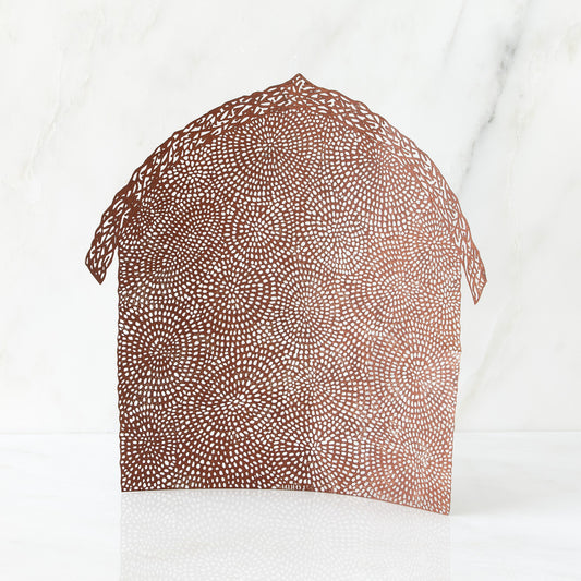 Standing see through brown barn figurine standing up facing forward